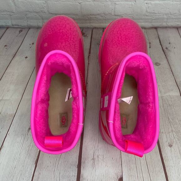 Ugg Classic Mini Pink Clear Waterproof Boots Women’s Size 6 (S/N 1112386K) - Picture 7 of 10